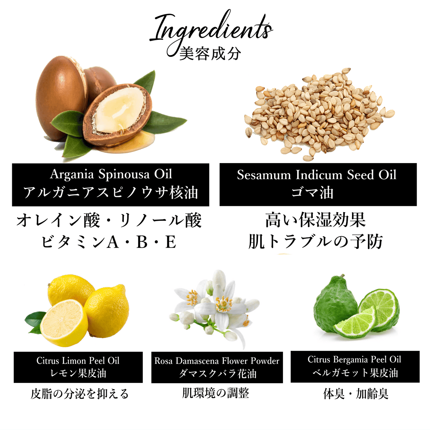 NECTAROME ネクタローム 成分 アルガニアスピノウサ核油 ゴマ油 レモン果皮油 ダマスクバラ花油 ベルガモット果皮油 - YOUR ORGANICS
